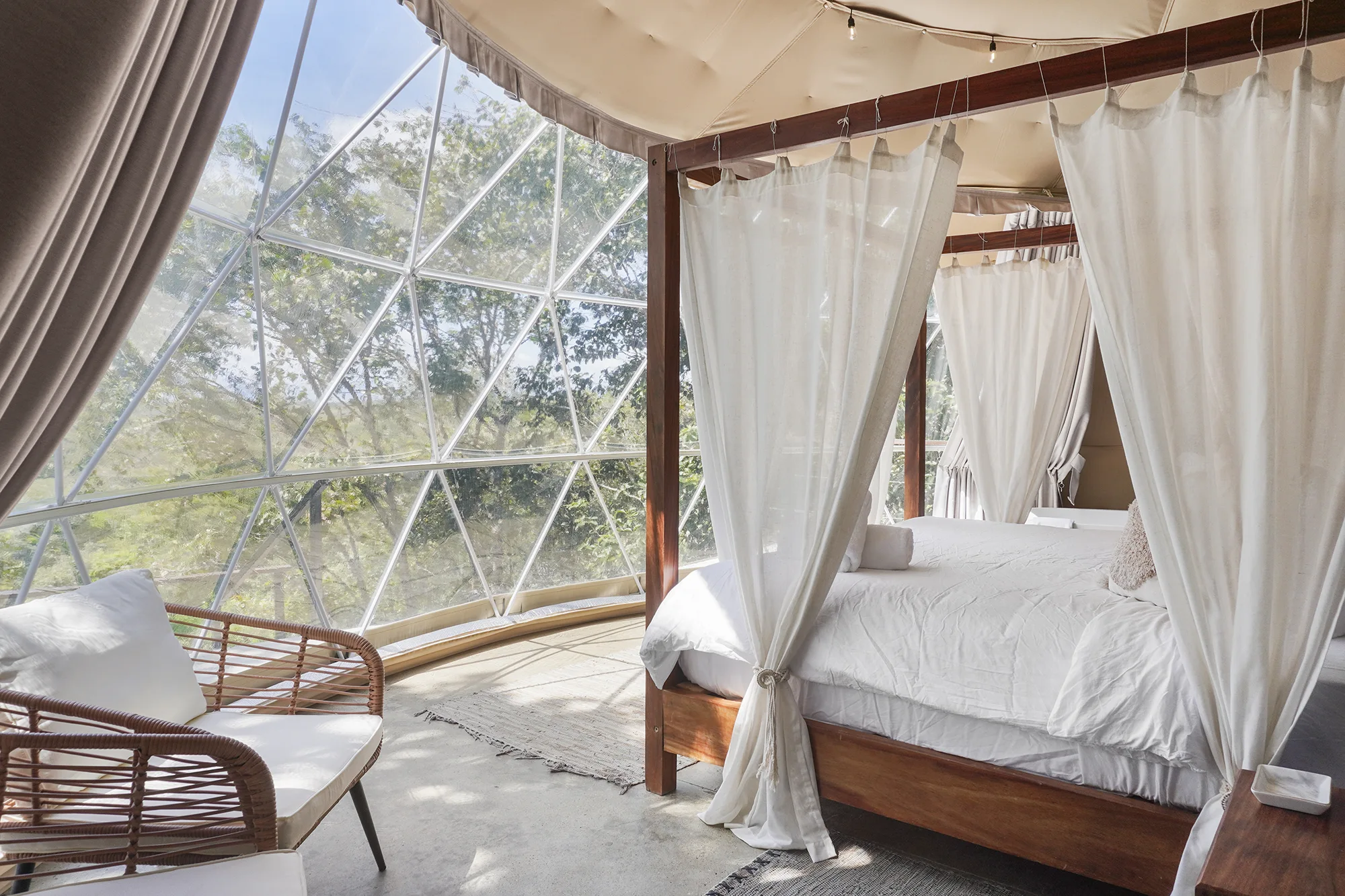 A cozy room at Alaya Panama offering a stunning view of the surrounding natural landscapes
